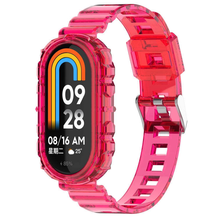 For Xiaomi Mi Band 8 Integrated Transparent Silicone Watch Band