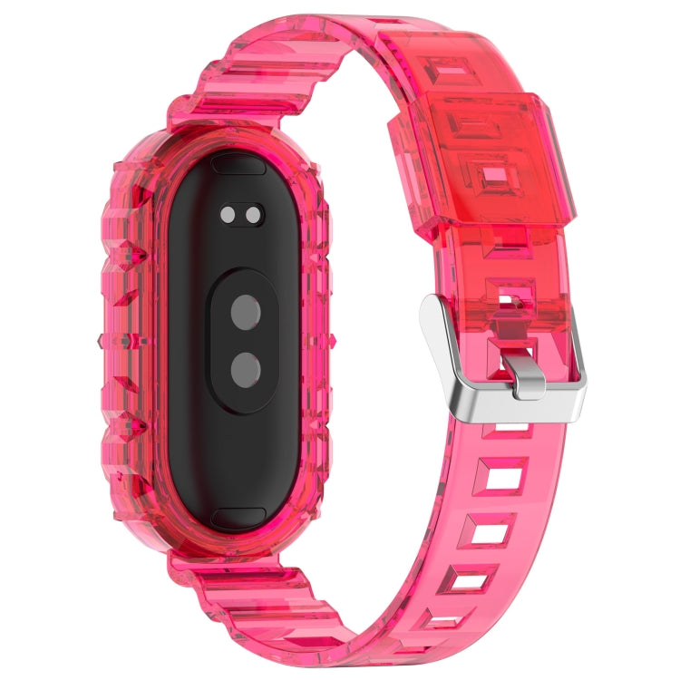 For Xiaomi Mi Band 8 Integrated Transparent Silicone Watch Band