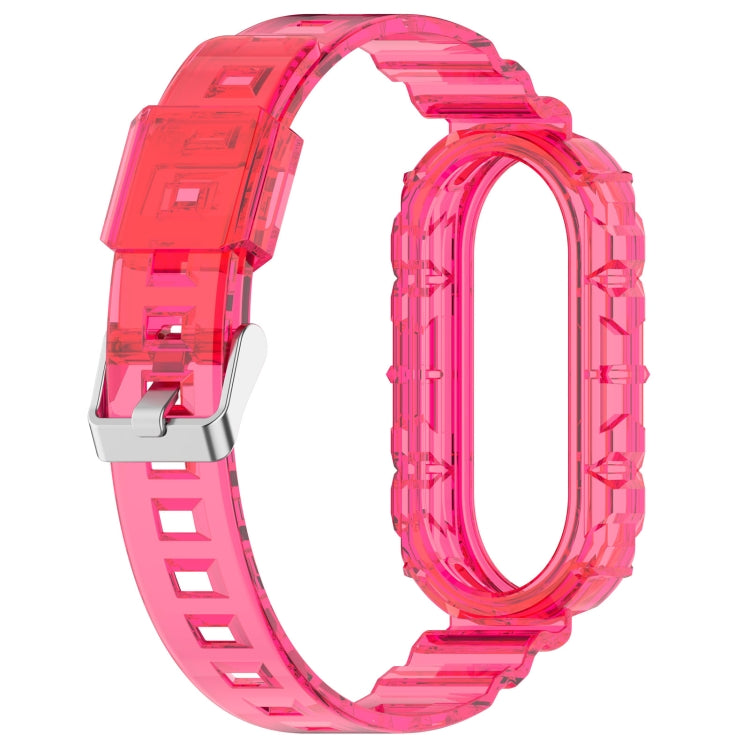 For Xiaomi Mi Band 8 Integrated Transparent Silicone Watch Band