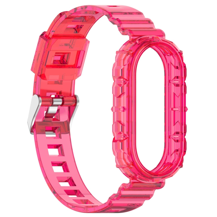For Xiaomi Mi Band 8 Integrated Transparent Silicone Watch Band