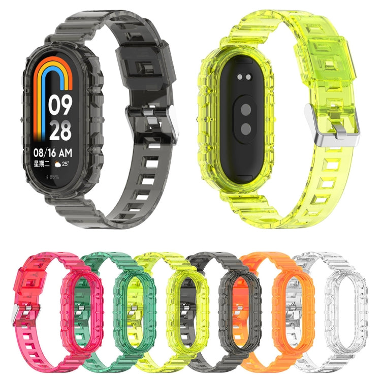 For Xiaomi Mi Band 8 Integrated Transparent Silicone Watch Band