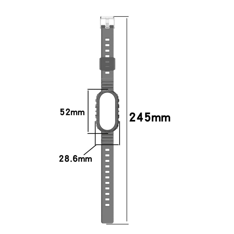 For Xiaomi Mi Band 8 Integrated Transparent Silicone Watch Band