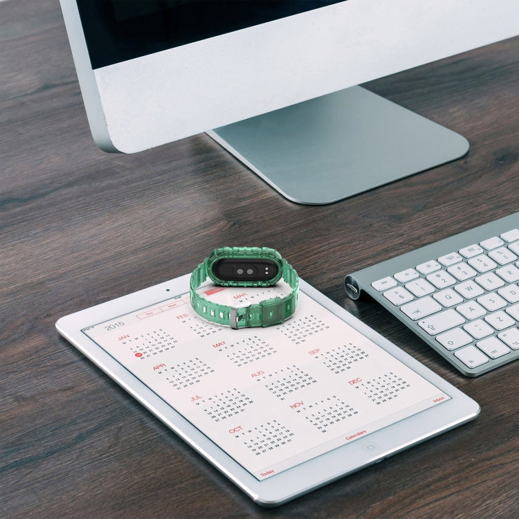 For Xiaomi Mi Band 8 Integrated Transparent Silicone Watch Band