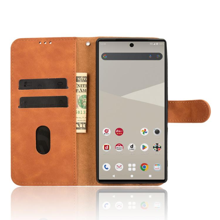 For Sharp Aquos R10 Skin Feel Magnetic Flip Leather Phone Case