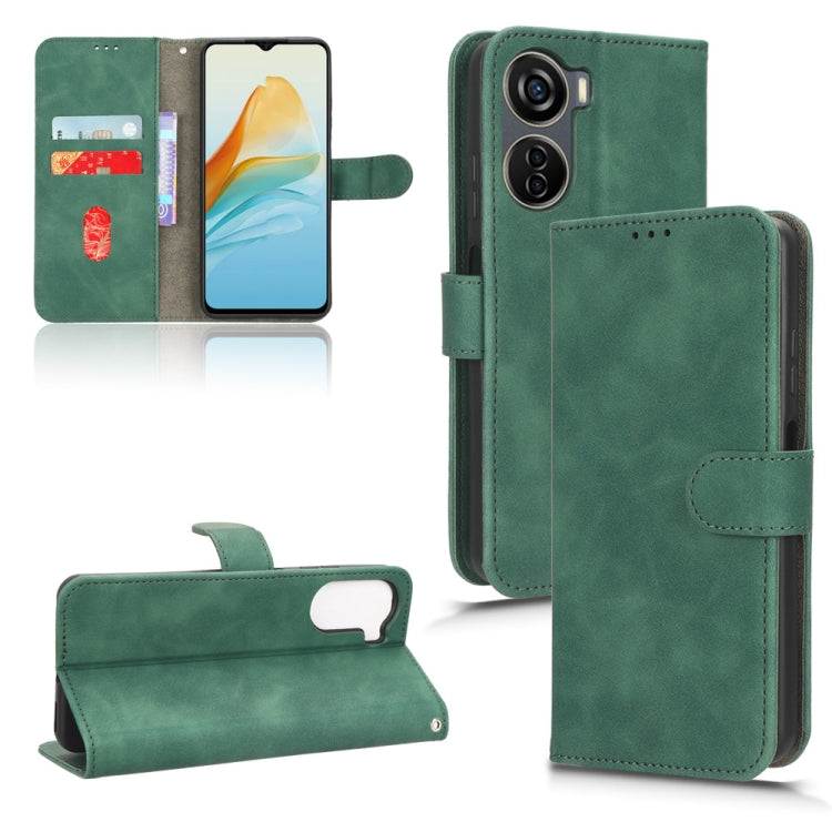For ZTE Axon 40 Lite Skin Feel Magnetic Flip Leather Phone Case