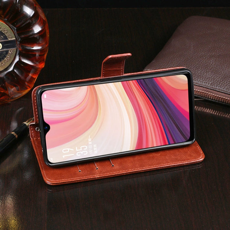 For OPPO A12 idewei Crazy Horse Texture Horizontal Flip Leather Case with Holder & Card Slots & Wallet