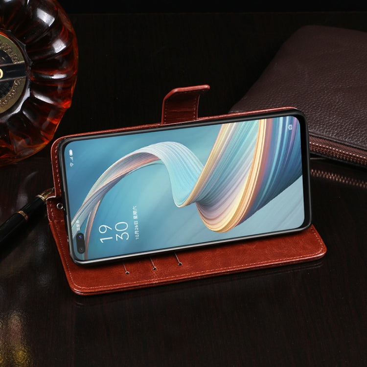For OPPO A92s idewei Crazy Horse Texture Horizontal Flip Leather Case with Holder & Card Slots & Wallet