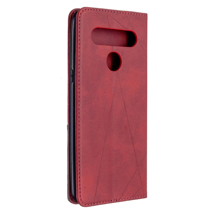 For LG K61 Rhombus Texture Horizontal Flip Magnetic Leather Case with Holder & Card Slots & Wallet