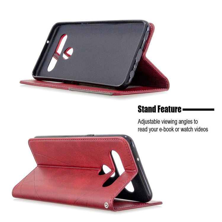 For LG K61 Rhombus Texture Horizontal Flip Magnetic Leather Case with Holder & Card Slots & Wallet