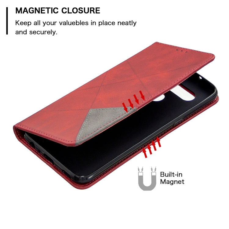 For LG K61 Rhombus Texture Horizontal Flip Magnetic Leather Case with Holder & Card Slots & Wallet