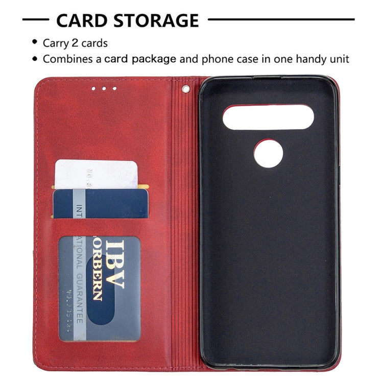 For LG K61 Rhombus Texture Horizontal Flip Magnetic Leather Case with Holder & Card Slots & Wallet