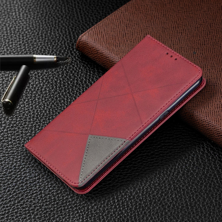 For LG K61 Rhombus Texture Horizontal Flip Magnetic Leather Case with Holder & Card Slots & Wallet
