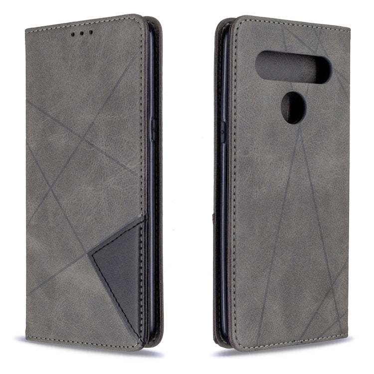 For LG K61 Rhombus Texture Horizontal Flip Magnetic Leather Case with Holder & Card Slots & Wallet