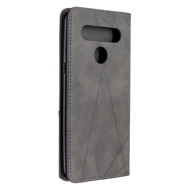 For LG K61 Rhombus Texture Horizontal Flip Magnetic Leather Case with Holder & Card Slots & Wallet