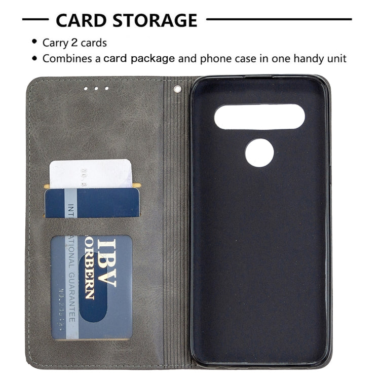 For LG K61 Rhombus Texture Horizontal Flip Magnetic Leather Case with Holder & Card Slots & Wallet