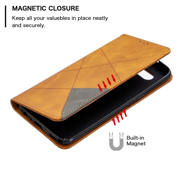 For LG K61 Rhombus Texture Horizontal Flip Magnetic Leather Case with Holder & Card Slots & Wallet