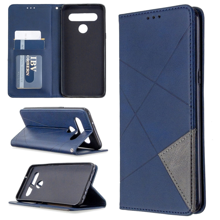 For LG K61 Rhombus Texture Horizontal Flip Magnetic Leather Case with Holder & Card Slots & Wallet
