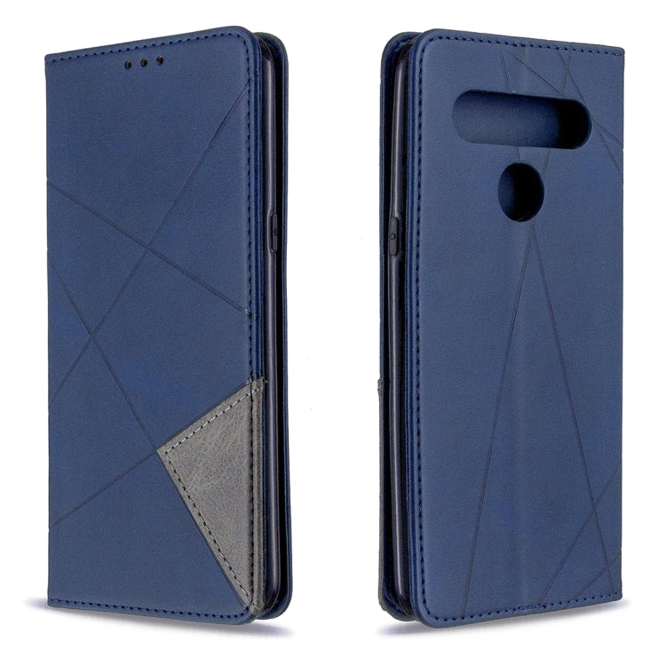 For LG K61 Rhombus Texture Horizontal Flip Magnetic Leather Case with Holder & Card Slots & Wallet