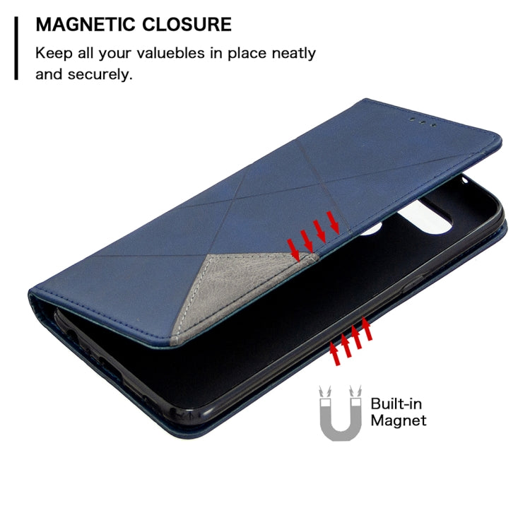 For LG K61 Rhombus Texture Horizontal Flip Magnetic Leather Case with Holder & Card Slots & Wallet