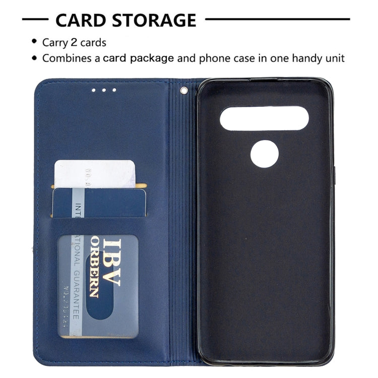 For LG K61 Rhombus Texture Horizontal Flip Magnetic Leather Case with Holder & Card Slots & Wallet