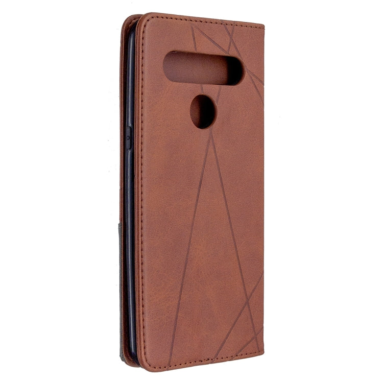 For LG K61 Rhombus Texture Horizontal Flip Magnetic Leather Case with Holder & Card Slots & Wallet