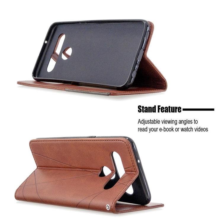 For LG K61 Rhombus Texture Horizontal Flip Magnetic Leather Case with Holder & Card Slots & Wallet
