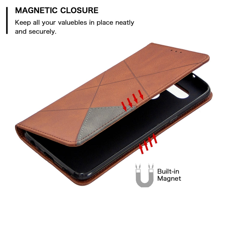For LG K61 Rhombus Texture Horizontal Flip Magnetic Leather Case with Holder & Card Slots & Wallet