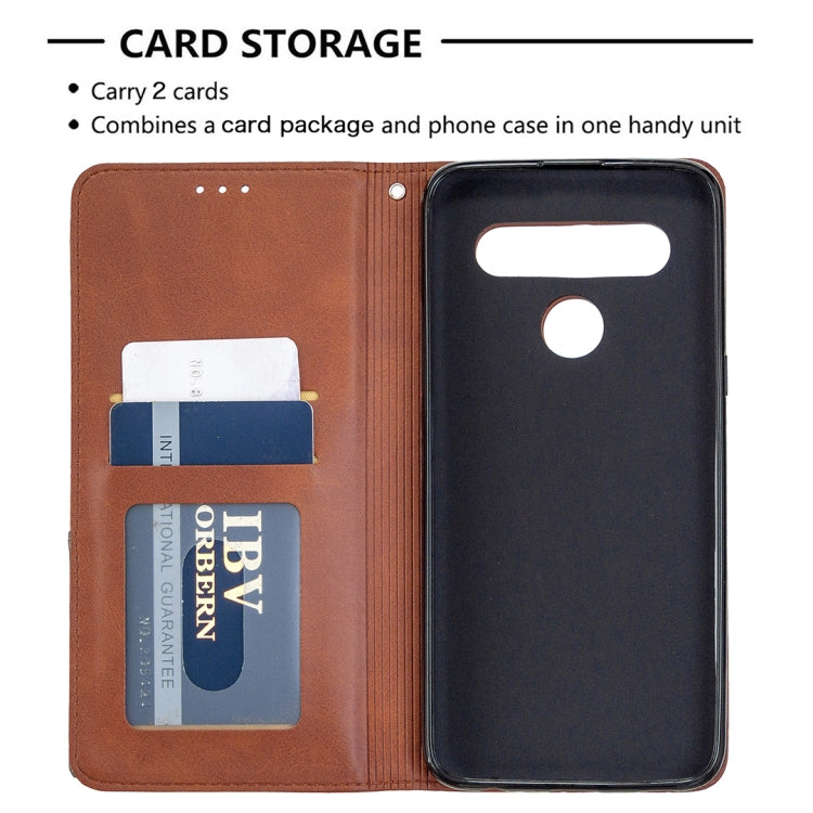 For LG K61 Rhombus Texture Horizontal Flip Magnetic Leather Case with Holder & Card Slots & Wallet