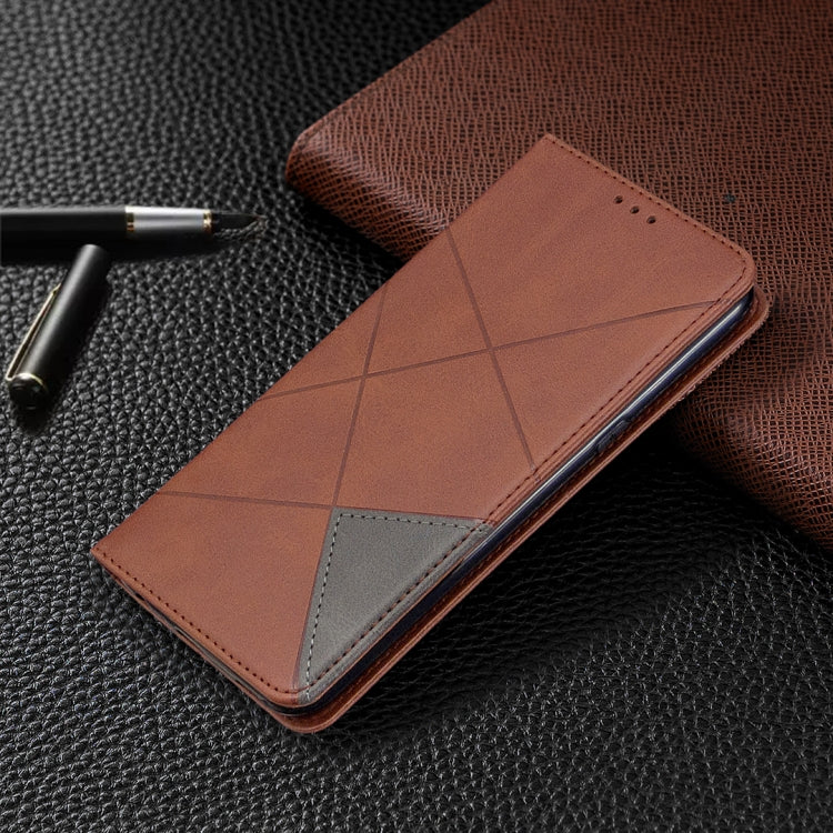 For LG K61 Rhombus Texture Horizontal Flip Magnetic Leather Case with Holder & Card Slots & Wallet