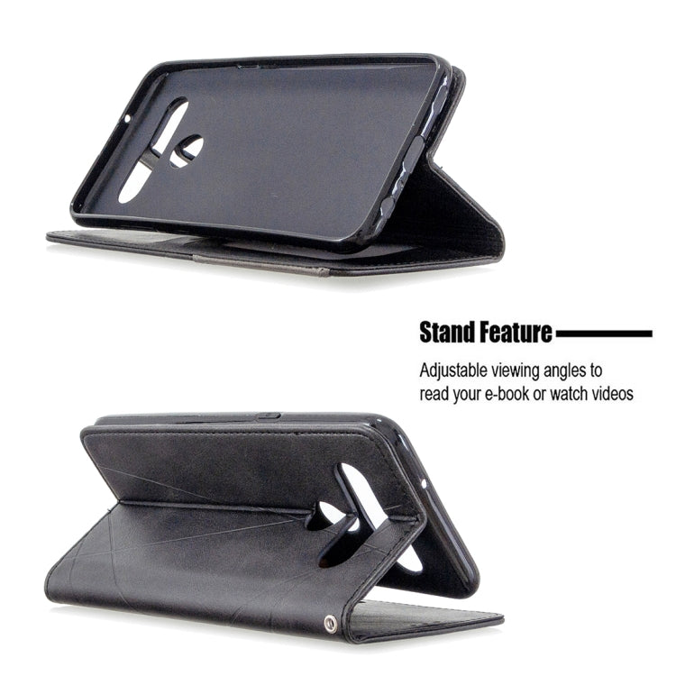 For LG K61 Rhombus Texture Horizontal Flip Magnetic Leather Case with Holder & Card Slots & Wallet