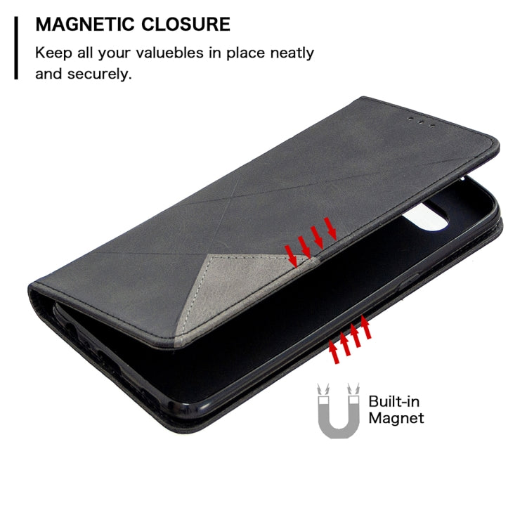 For LG K61 Rhombus Texture Horizontal Flip Magnetic Leather Case with Holder & Card Slots & Wallet