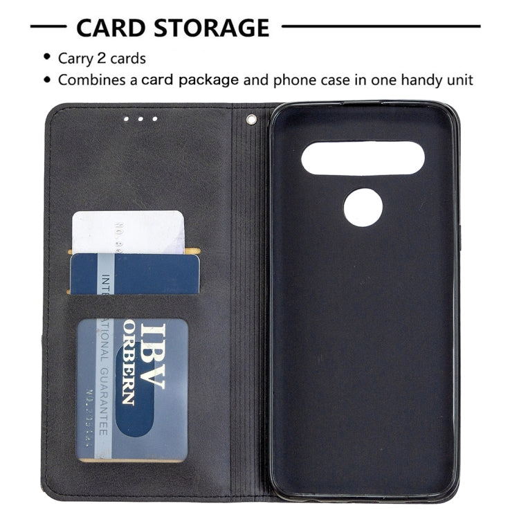 For LG K61 Rhombus Texture Horizontal Flip Magnetic Leather Case with Holder & Card Slots & Wallet