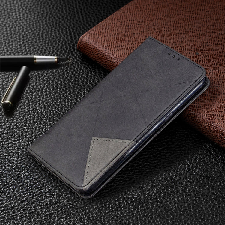For LG K61 Rhombus Texture Horizontal Flip Magnetic Leather Case with Holder & Card Slots & Wallet