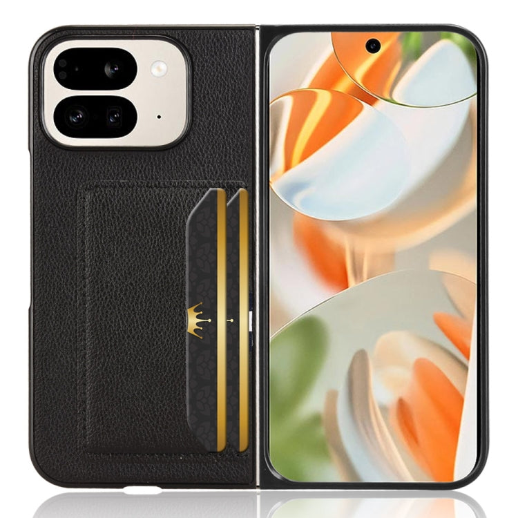 For Google Pixel 9 Pro Fold Litchi Texture Card Slots Back Cover Phone Case