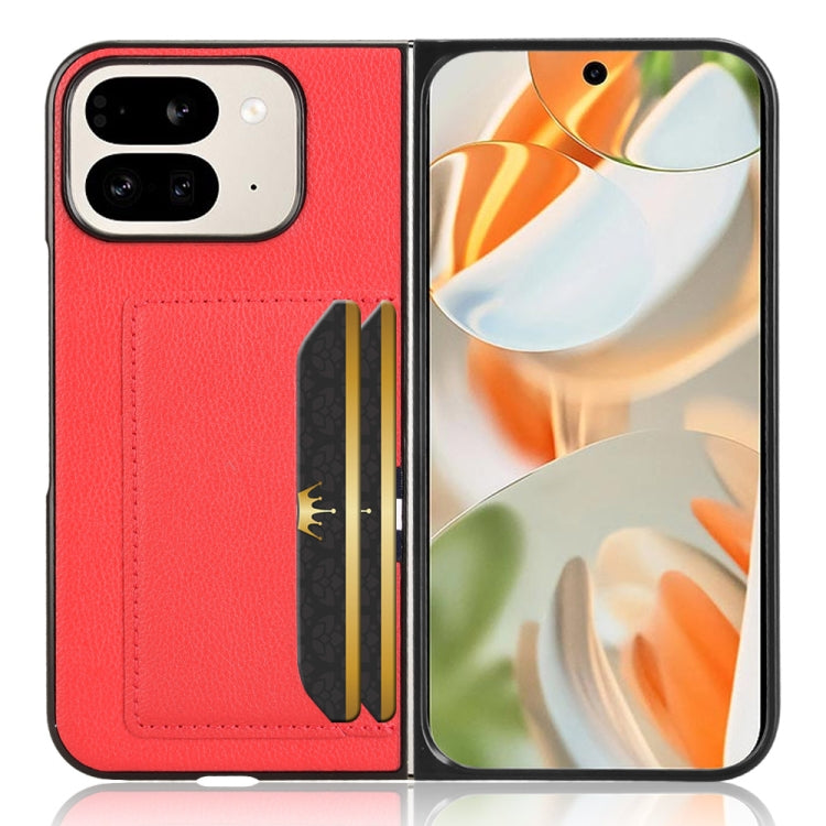For Google Pixel 9 Pro Fold Litchi Texture Card Slots Back Cover Phone Case