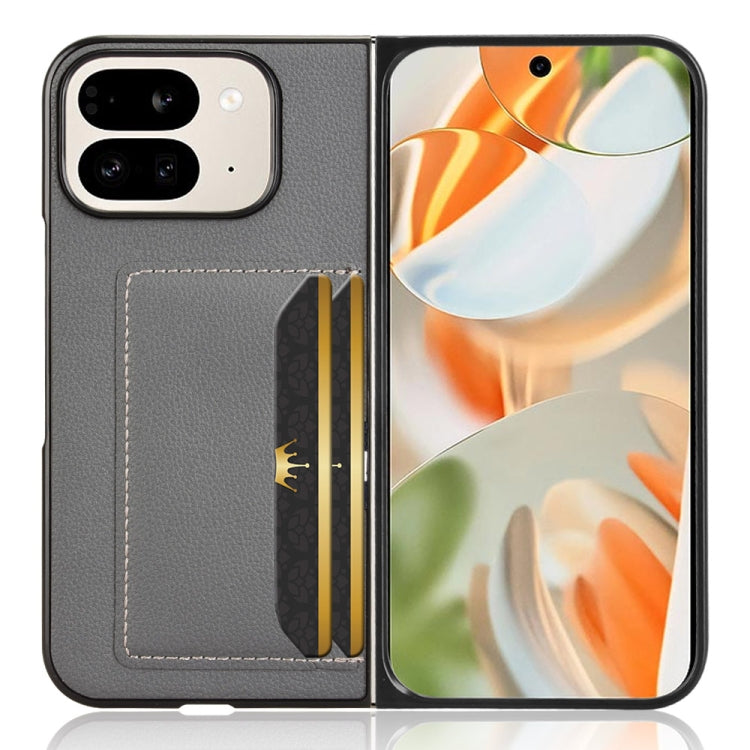 For Google Pixel 9 Pro Fold Litchi Texture Card Slots Back Cover Phone Case