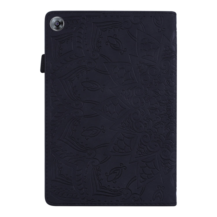 For Huawei MatePad T8 Calf Pattern Double Folding Design Embossed Leather Case with  Holder & Card Slots & Pen Slot &   Elastic Band