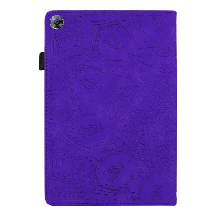 For Huawei MatePad T8 Calf Pattern Double Folding Design Embossed Leather Case with  Holder & Card Slots & Pen Slot &   Elastic Band