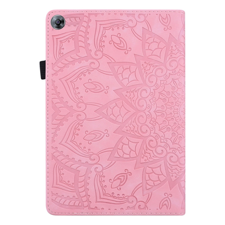 For Huawei MatePad T8 Calf Pattern Double Folding Design Embossed Leather Case with  Holder & Card Slots & Pen Slot &   Elastic Band