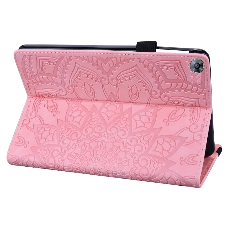 For Huawei MatePad T8 Calf Pattern Double Folding Design Embossed Leather Case with  Holder & Card Slots & Pen Slot &   Elastic Band
