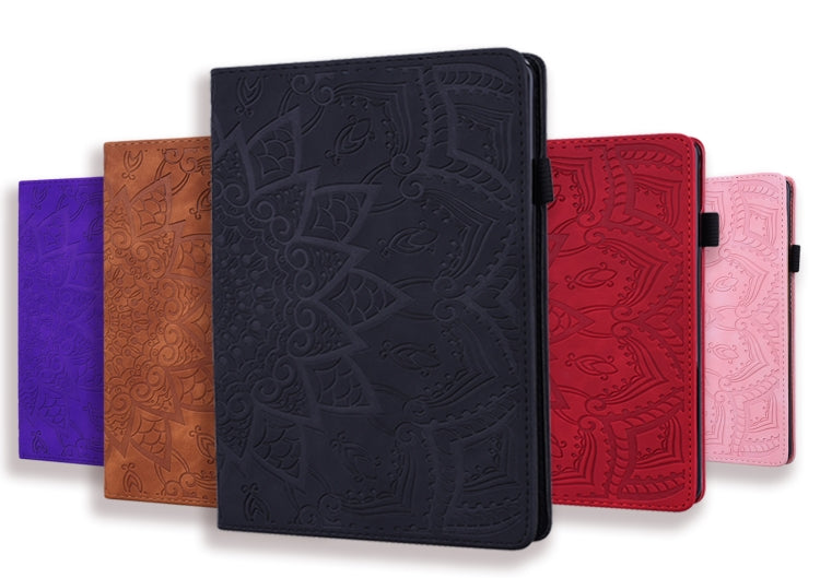 For Huawei MediaPad M6 8.4 Calf Pattern Double Folding Design Embossed Leather Case with  Holder & Card Slots & Pen Slot &   Elastic Band