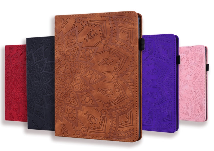 For Huawei MediaPad M6 8.4 Calf Pattern Double Folding Design Embossed Leather Case with  Holder & Card Slots & Pen Slot &   Elastic Band