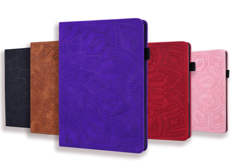 For Huawei MediaPad M6 8.4 Calf Pattern Double Folding Design Embossed Leather Case with  Holder & Card Slots & Pen Slot &   Elastic Band