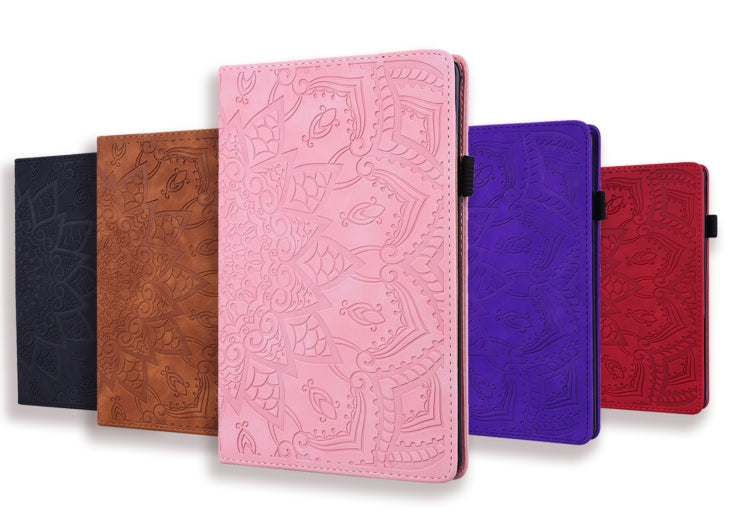For Huawei MediaPad M6 8.4 Calf Pattern Double Folding Design Embossed Leather Case with  Holder & Card Slots & Pen Slot &   Elastic Band