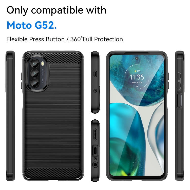 For Motorola Moto G52 Brushed Texture Carbon Fiber TPU Phone Case