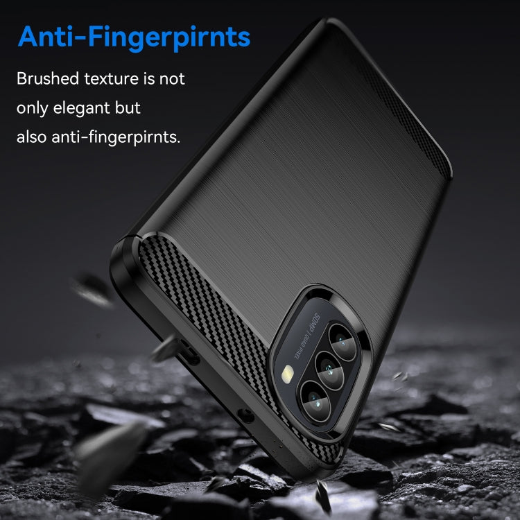 For Motorola Moto G52 Brushed Texture Carbon Fiber TPU Phone Case