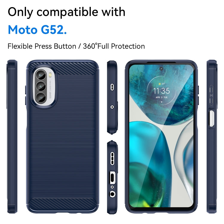 For Motorola Moto G52 Brushed Texture Carbon Fiber TPU Phone Case