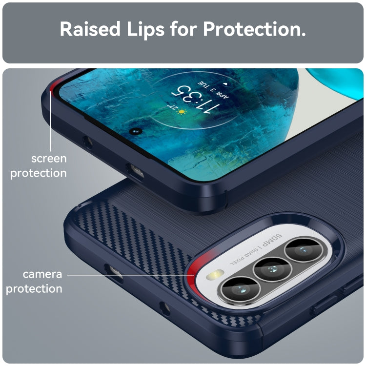 For Motorola Moto G52 Brushed Texture Carbon Fiber TPU Phone Case