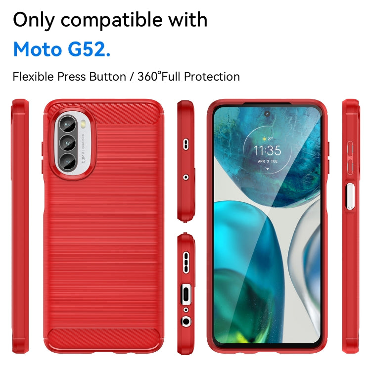 For Motorola Moto G52 Brushed Texture Carbon Fiber TPU Phone Case