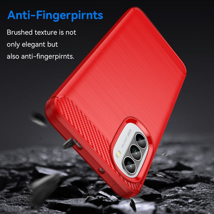 For Motorola Moto G52 Brushed Texture Carbon Fiber TPU Phone Case